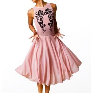 Weissman Floral Flocked Mesh Dress